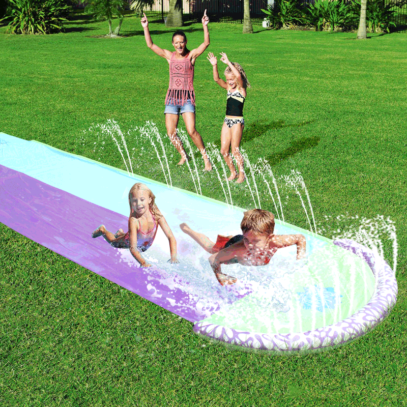 Summer Giant 48m Double Inflatable Water Slide Kids Outdoor Swimming Pool Games Backyard Surf Play Center Toy - 4