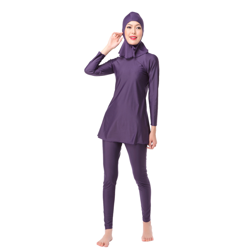 Yongsen Plus Size Modest Muslim Swimwear Womens Hijab Burkinis Full Coverage Bathing Suit For Beach Swimming - 8