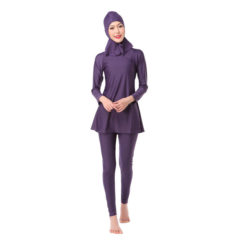 Yongsen Plus Size Modest Muslim Swimwear Womens Hijab Burkinis Full Coverage Bathing Suit For Beach Swimming - 7