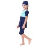 Girls Muslim Swimwears Islamic Children 3pcs Swim Shorts Diving Suits Arab Islam Beach Wear Swimming Caps Burkini For Girl - 5