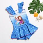 Elsa Anna Girl Swimsuit One Piece Swimming Suit Dress Children Swimwear With Skirt For Kids Summer - 2