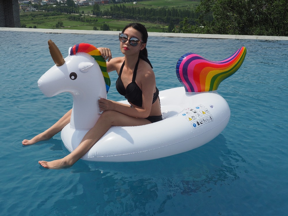 22 Style Giant Inflatable Unicorn Flamingo Pool Floats Rainbow Pineapple Child Adult Water Ring Air Mattress Toys - 24