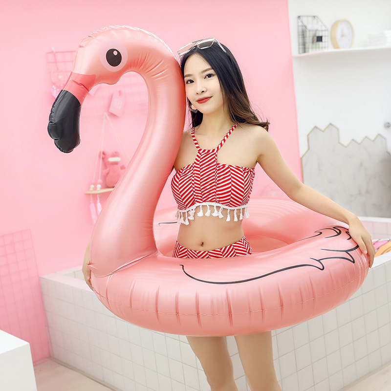 Rooxin Flamingo Inflatable Pool Float 120cm Swim Ring Adult Baby Beach Party Toy Swimming Circle - 12