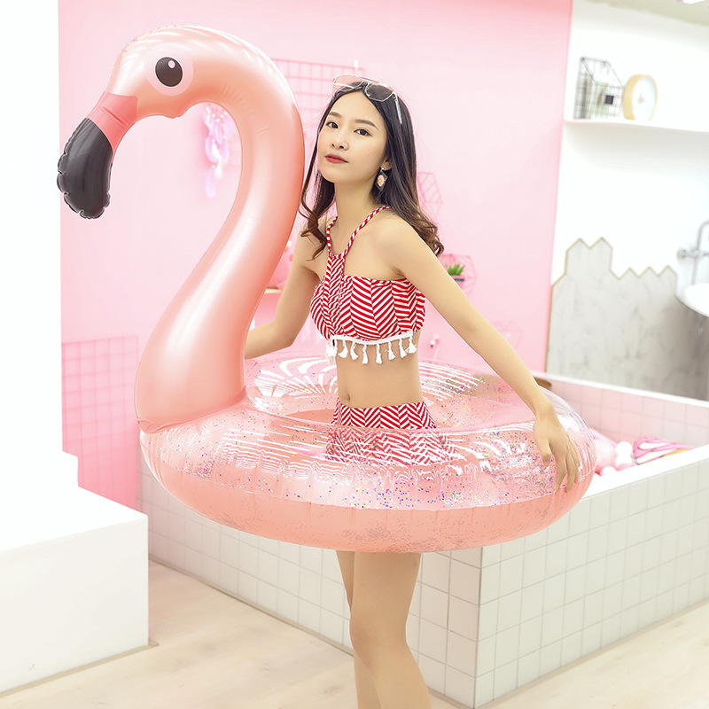 Rooxin Flamingo Inflatable Pool Float 120cm Swim Ring Adult Baby Beach Party Toy Swimming Circle - 10