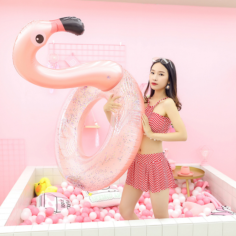 Rooxin Flamingo Inflatable Pool Float 120cm Swim Ring Adult Baby Beach Party Toy Swimming Circle - 9