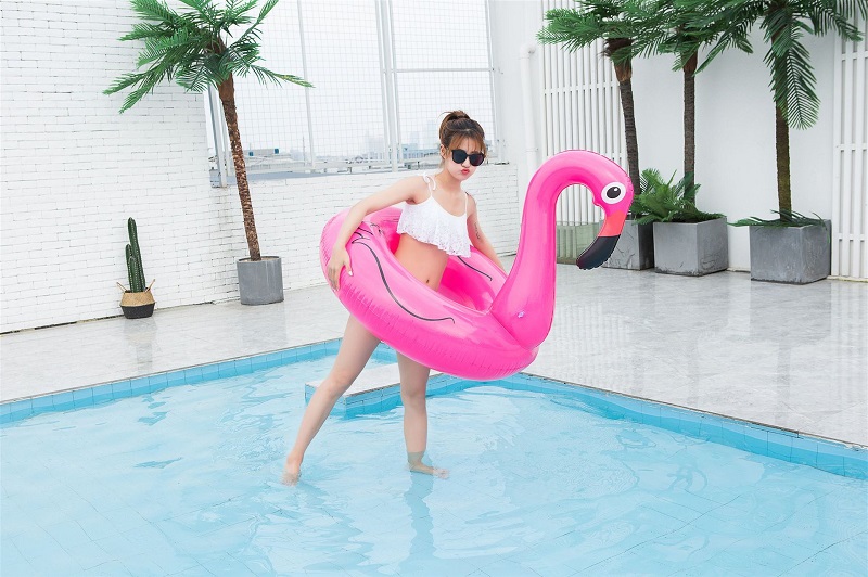 Rooxin Flamingo Inflatable Pool Float 120cm Swim Ring Adult Baby Beach Party Toy Swimming Circle - 1