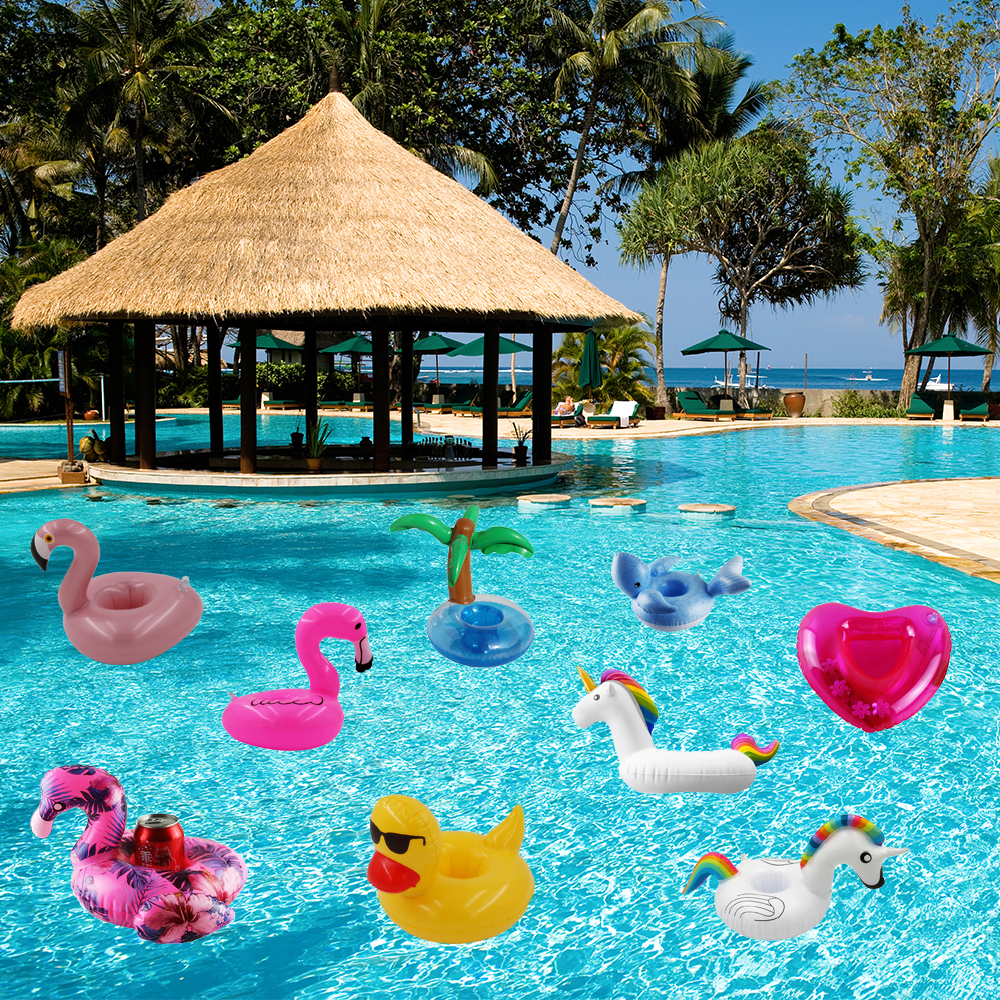 Swan Flamingo Mini Inflatable Floating Drink Holders Swimming Pool Water Coasters Party Float Toy - 2