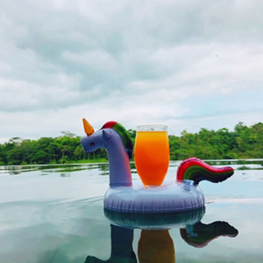 Inflatable Swan Flamingo Drink Holder Floating Pool Toy Water Coaster Air Mattress - 3