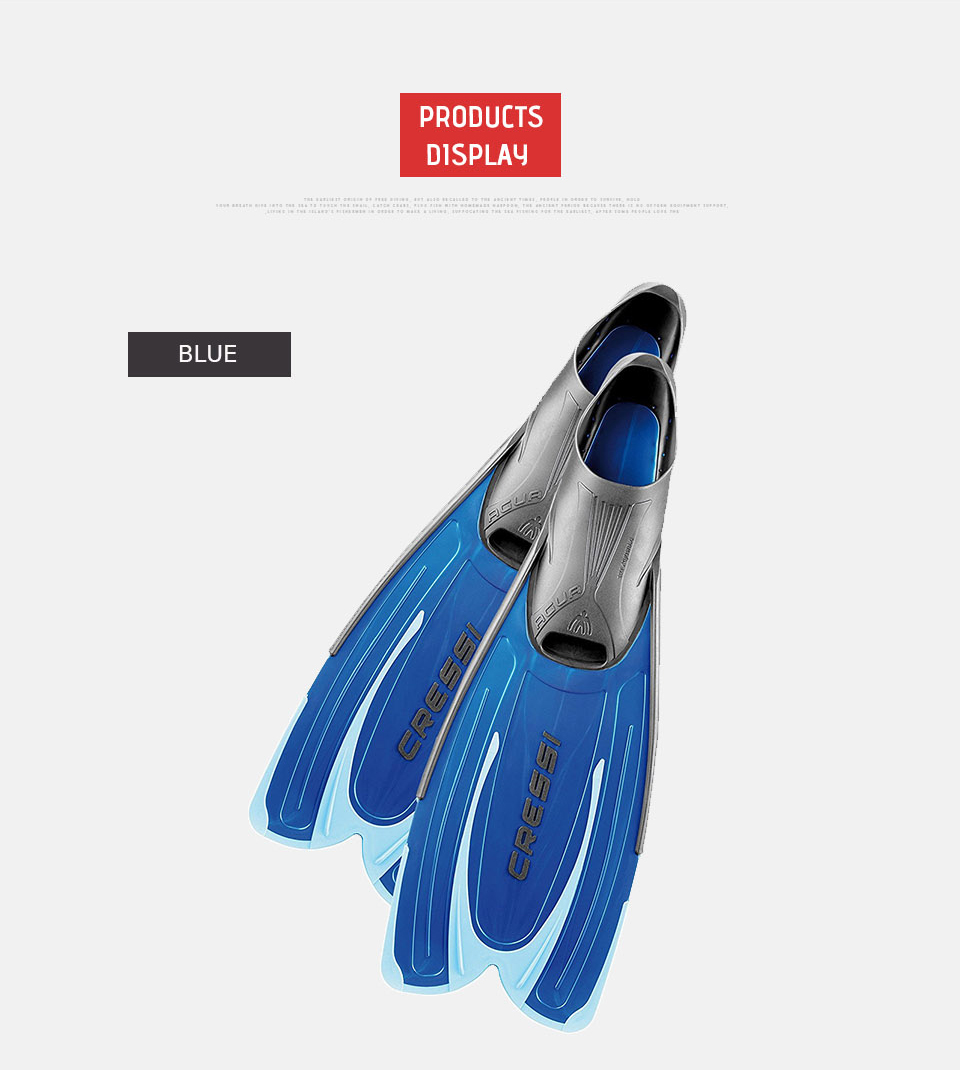 Cressi Adult Diving Fins Longdistance Swimming Snorkeling Gear In Blue Yellow - 3