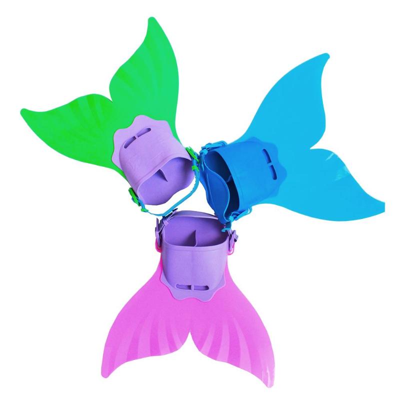 Childrens Adjustable Mermaid Swimming Fins Monofin Flipper Diving Training Aid For Kids - 7