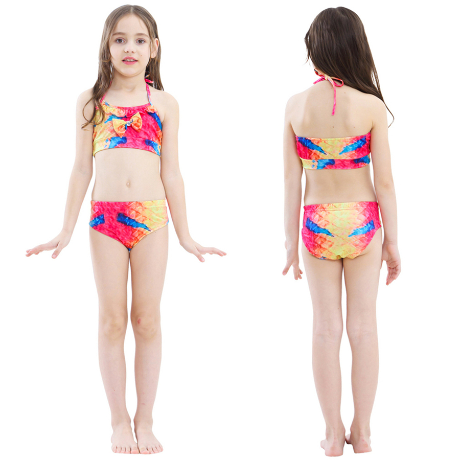 Girls Swimable Mermaid Tail Swimsuit With Diving Monofin Flipper Kids Bikini Swimwear - 22