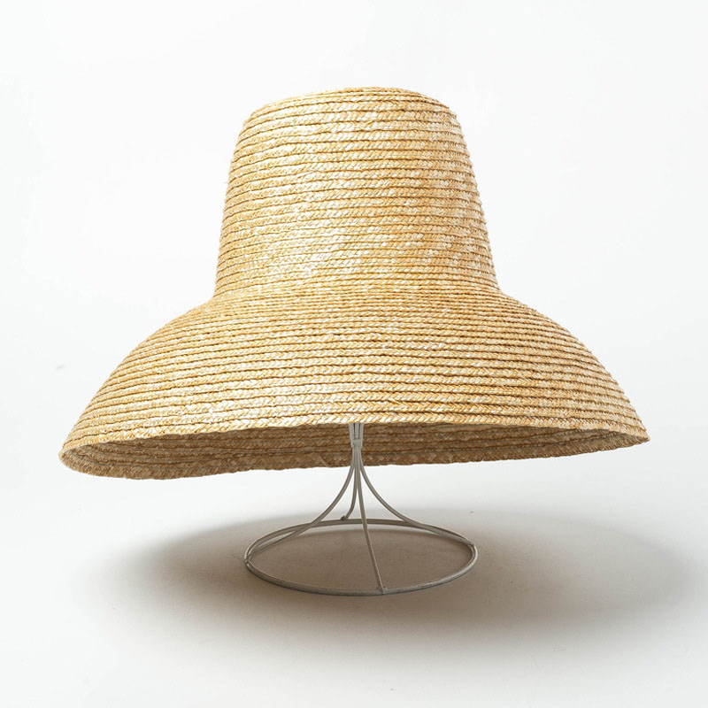 Womens Summer Wide Brim Uv Protection Straw Sun Hat High Top Derby Beach Travel - 8