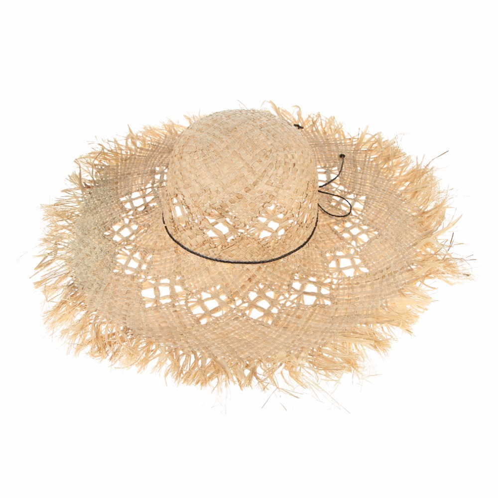 Womens Large Brim Straw Beach Sun Hat Fashionable Summer Caps With Hollow Out Design By Gemvie - 1