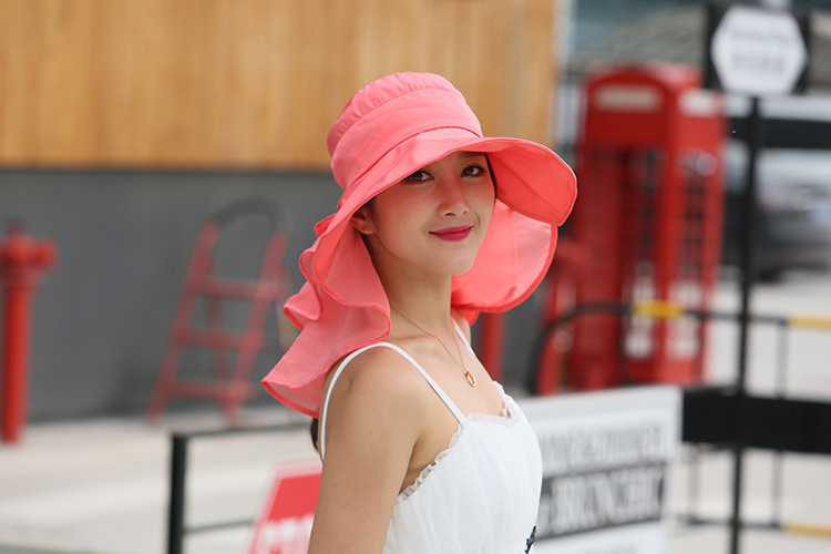 Uv Protection Summer Sun Hat For Women Wide Brim Visor Outdoor Antiuv Cap With Face Neck Cover - 15