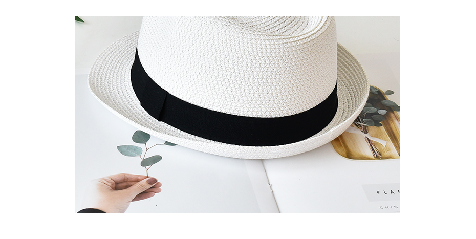 Womens And Mens Uv Protection Panama Straw Hat For Beach Travel Summer Fashion Sun Cap - 20