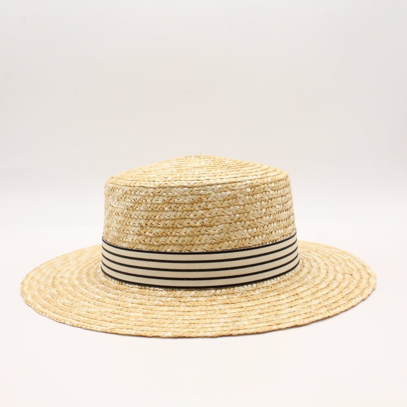 Womens Summer Wide Brim Straw Hat With Ribbon Tie Uv Protection Beach Sun Cap For Derby And Boater - 3