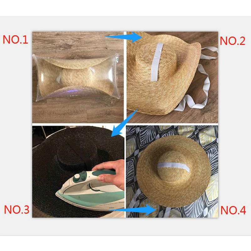 Stylish 18cm Wide Brim Straw Hat With Laceup Ribbon For Women Summer Beach Sun Protection Kentucky Derby - 10