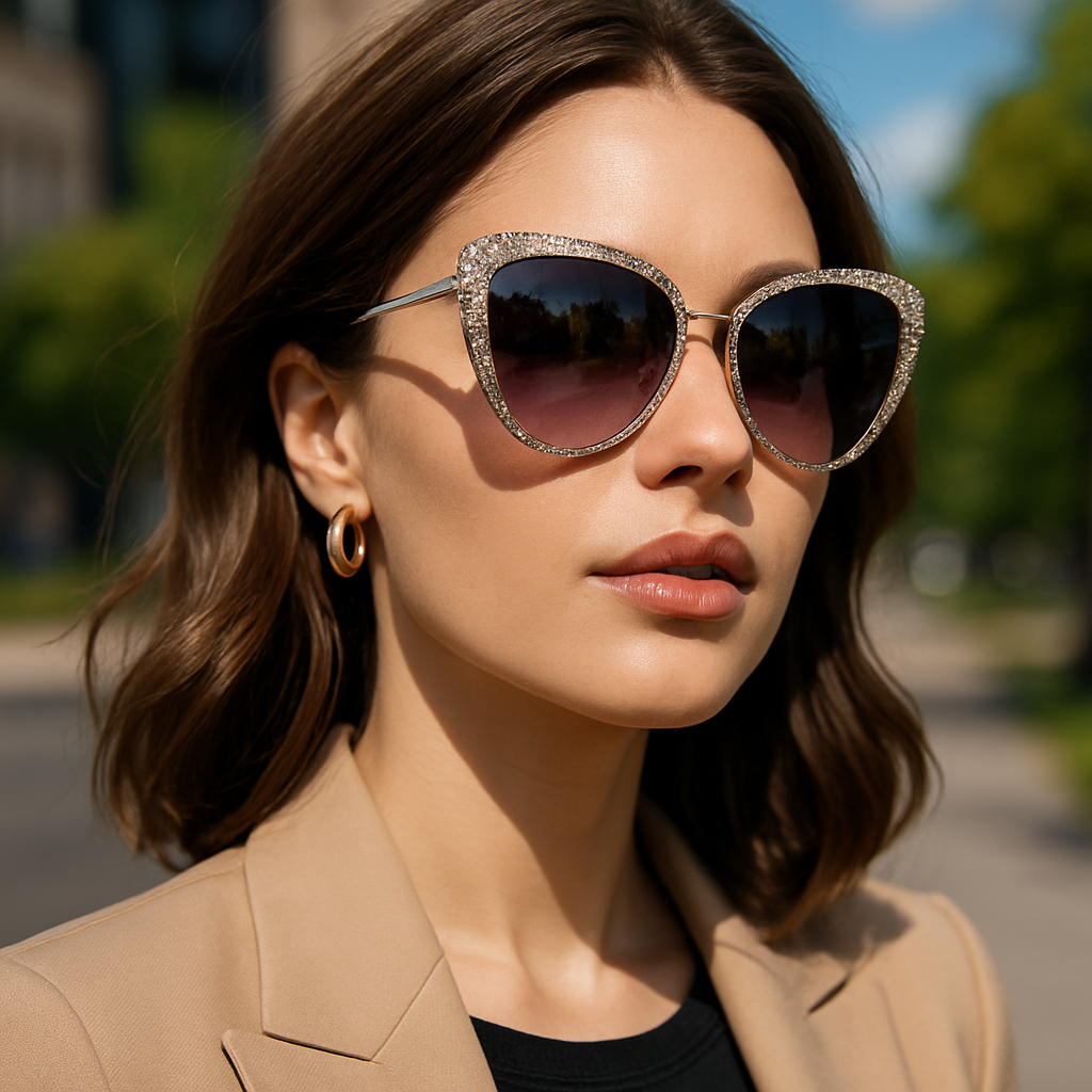 Unveiling the Allure of Luxury Polarized Gradient Sunglasses for Women with Diamond Frame  